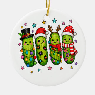 Décoration En Céramique Équipe de Pickle de Noël