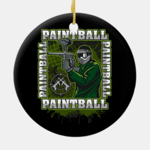 Décoration En Céramique Équipe de vert de joueur de Paintball