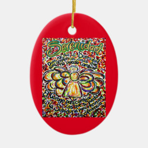 Décoration En Céramique Español Serenity Prière Angel Orament Pendentif