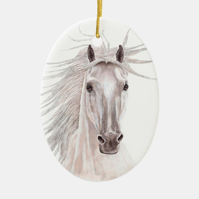 Décoration En Céramique Esprit du cheval de vent - cru (Devant)