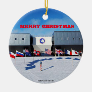 Décoration En Céramique États-Unis - Pôle Sud Antarctique Station Ornament