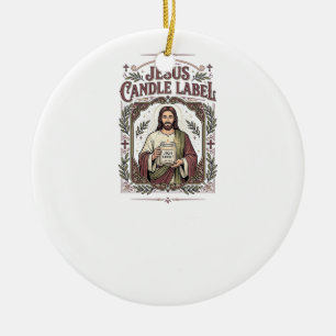 Décoration En Céramique Étiquette de bougie Jésus Bougie Jésus Foi chrétie
