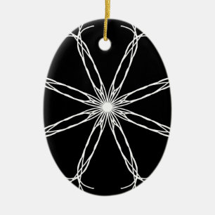 Décoration En Céramique Étoile de kaléidoscope noir et blanc