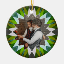 Étoile de Noël verte personnalisée avec photo de f