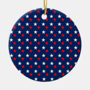 Décoration En Céramique Étoiles Motifs patriotiques en bleu