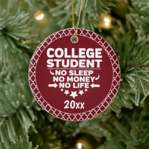 Décoration En Céramique Étudiant de collège pas dormir argent vie formes r