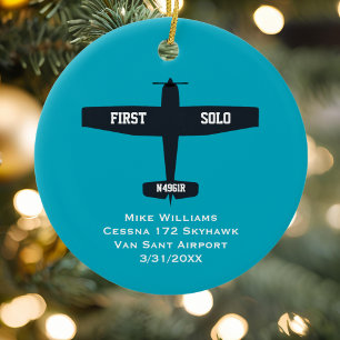 Décoration En Céramique Étudiant pilote premier avion solo personnalisé XM