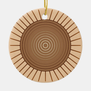 Décoration En Céramique Explosion géométrique moderne - Marron et beige