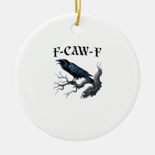 Décoration En Céramique F-Caw-F Oiseau Drôle Corbeau
