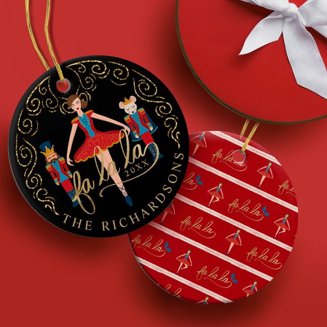 Décoration En Céramique Fa La La Nutcracker Ballet Caractères de Noël (Créateur téléchargé)