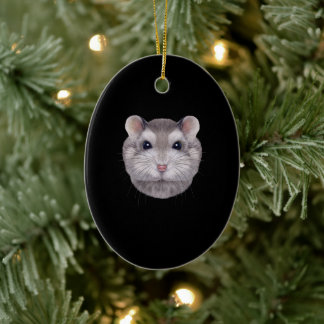 Décoration En Céramique Face de hamster nain gris