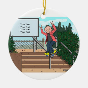 Décoration En Céramique Faire de la planche à roulettes - mâle