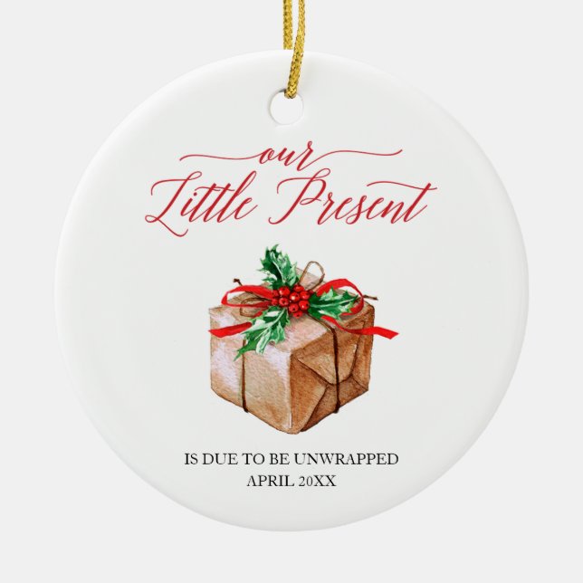 Décoration En Céramique Faire-part de grossesse Notre petit cadeau personn (Devant)