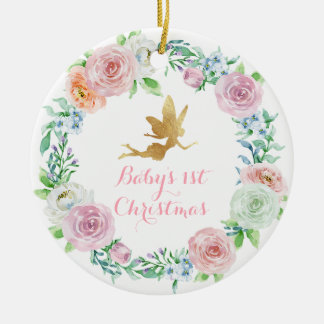 Décoration En Céramique Fairy Custom Baby's 1st Christmas Ornament Girl