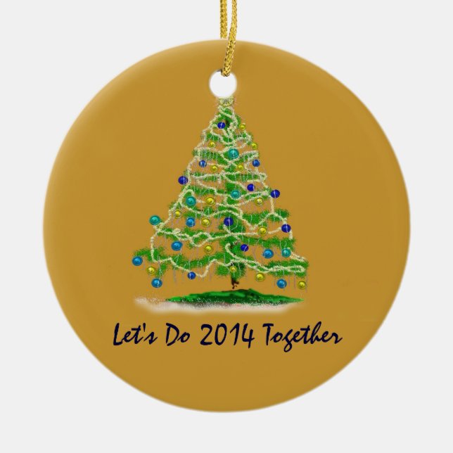 Décoration En Céramique Faisons ensemble 2014 arbres de Noël (Devant)