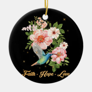 Décoration En Céramique Faith Hope Love Hummingbird Picture Bird Imprimer