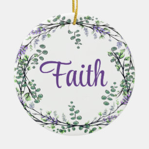 Décoration En Céramique Faith Lavender Eucalyptus fleurs pourpres verdure