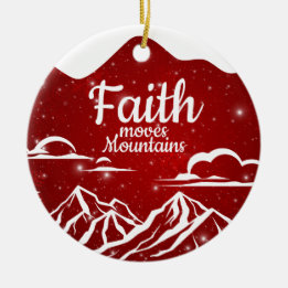 Décoration En Céramique Faith Moves Mountains Religious Holiday  ⛪️ 🎄