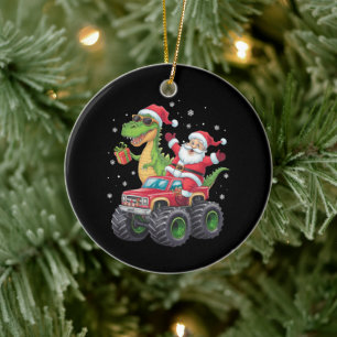 Décoration En Céramique Famille de Noël assortie Santa Truck dinosaure