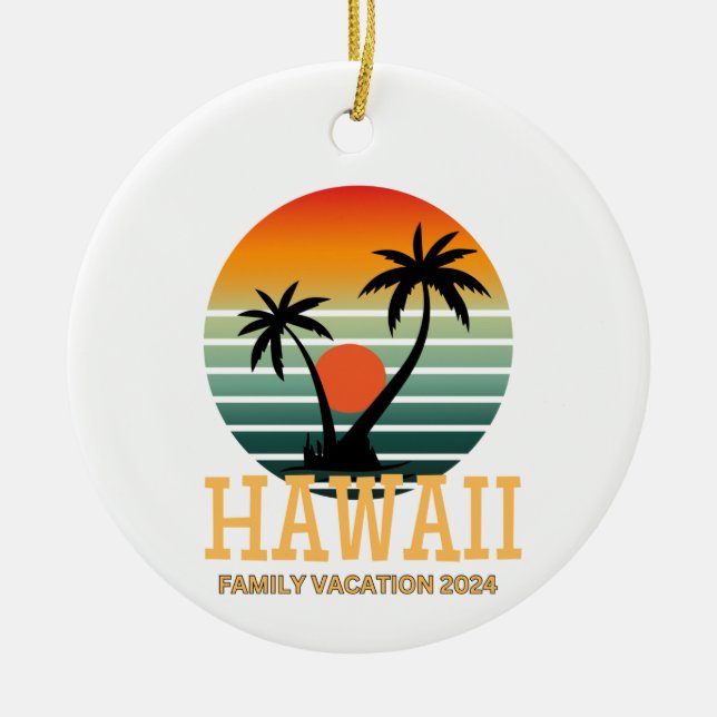 Décoration En Céramique Famille Hawaii Vacation 2024 (Devant)