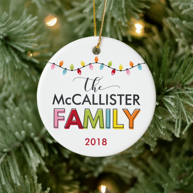 Décoration En Céramique Famille Noël Coloré Keepsaké photo (Arbre)