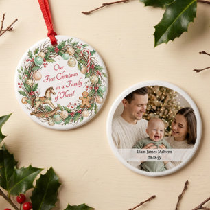 Décoration En Céramique Famille nostalgique de trois personnes, photo du p