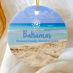 Décoration En Céramique Famille personnalisée Bahamas vacances Noël