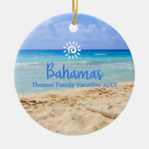 Décoration En Céramique Famille personnalisée Bahamas vacances Noël