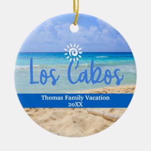 Décoration En Céramique Famille personnalisée Los Cabos Vacances Noël