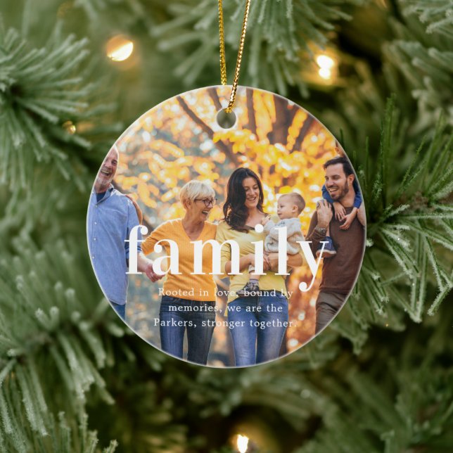 Décoration En Céramique Famille | Sentiments photo Keepsaké Noël (Arbre)