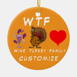 Décoration En Céramique Famille WTF Wine Turkey Thunder_Cove