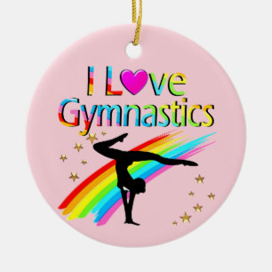 DÉCORATION EN CÉRAMIQUE FANTASTIQUE GYMNAST FILLE I LOVE GYMNASTIC DESIGN