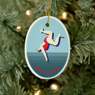 Décoration En Céramique Fantastique natation sauvage Noël