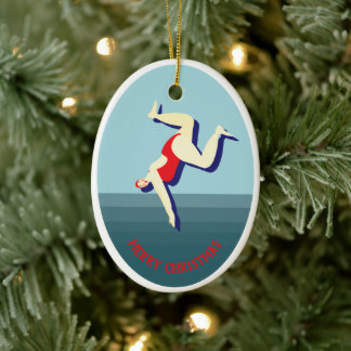 Décoration En Céramique Fantastique natation sauvage Noël