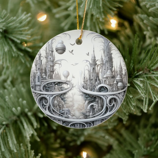 Décoration En Céramique Fantasy City Stained Glass Ceramic Tree Decoration (Arbre)