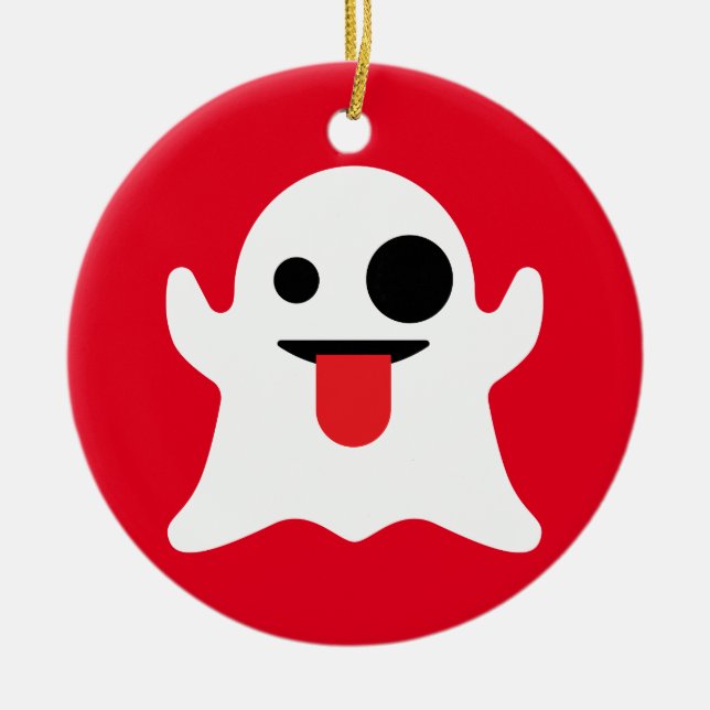 Décoration En Céramique Fantôme d'Emoji (Devant)