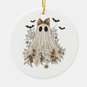 Décoration En Céramique Fantôme en dentelle élégant avec nœud Fantôme fl