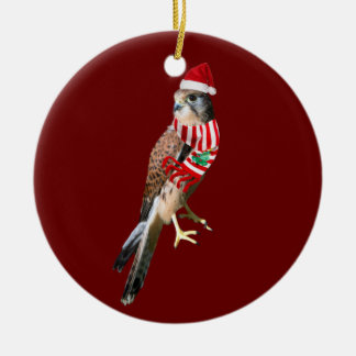 Décoration En Céramique Faucon avec Casquette Scaft Noël