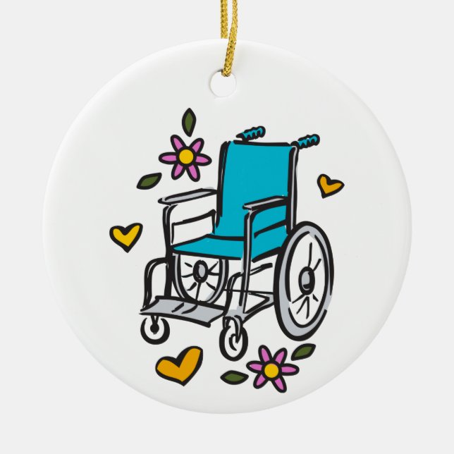 Décoration En Céramique Fauteuil Roulant Floral (Devant)