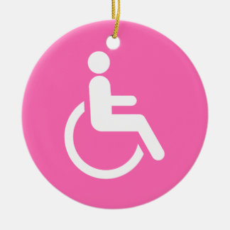 Décoration En Céramique Fauteuil roulant rose – Sensibilisation à l'access