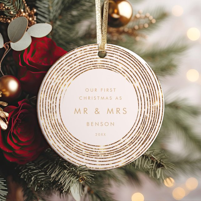 Décoration En Céramique Faux Parties scintillant Gold Cercles 1er jalon de (Créateur téléchargé)