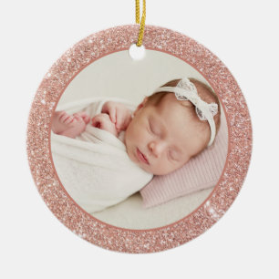 Décoration En Céramique Faux Rose Gold Parties scintillant Baby First Chri