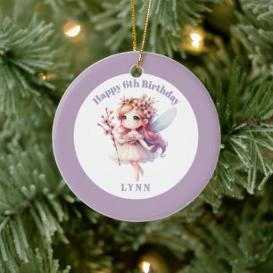 Décoration En Céramique Fée florale fantaisiste personnalisée