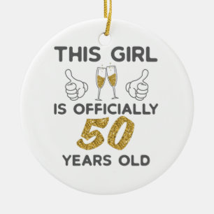 Décoration En Céramique Femme Cette Fille Officiellement 50 Ans 50ème Anni
