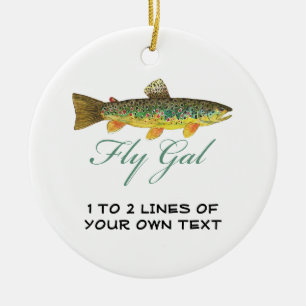 Décoration En Céramique Femme de pêche à la volée