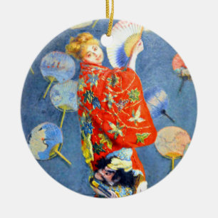 Décoration En Céramique Femme Monet en costume japonais