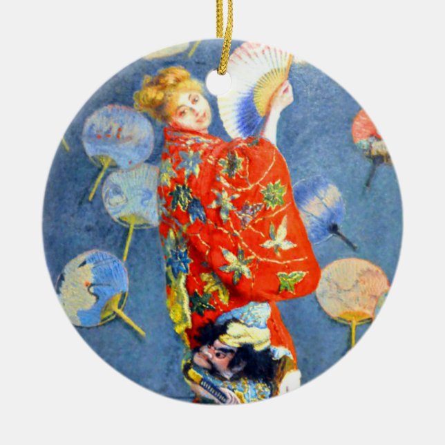 Décoration En Céramique Femme Monet en costume japonais (Devant)