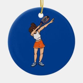 Décoration En Céramique Femme Padel Tennis Dabbing Padel Girl avec