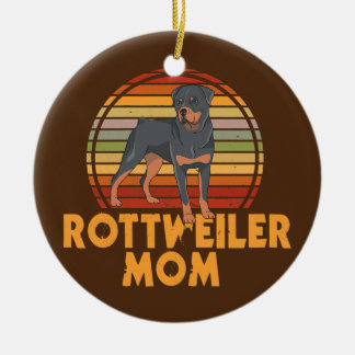 Décoration En Céramique Femme Rottweiler Maman Design pour les propriétair