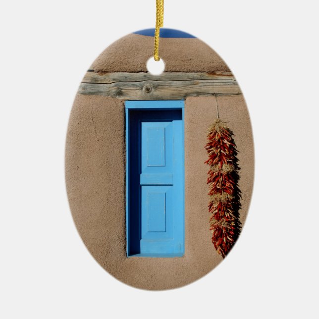 Décoration En Céramique Fenêtre bleue de Taos (Devant)